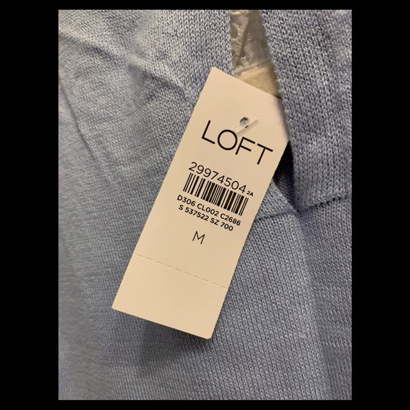 Ann Taylor Loft Periwinkle Blue and White Top -New With Tags - 100% Cotton - Picture 4 of 5